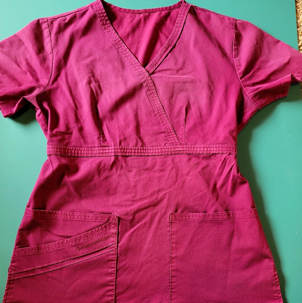 Cherokee Mock Wrap Scrub Top